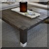 F11. Restoration Hardware rustic wood coffee table. 18.5h x 60”w x 60”d 